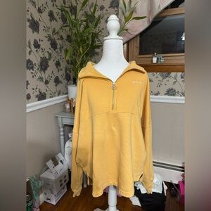 Orange Victorias Secret Pink Half-Zip Pullover